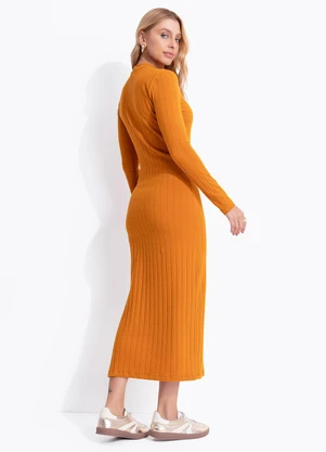 Colcci - Vestido Canelado Amarelo - COLCCI
