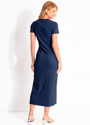 Colcci - Vestido Canelado Azul - COLCCI