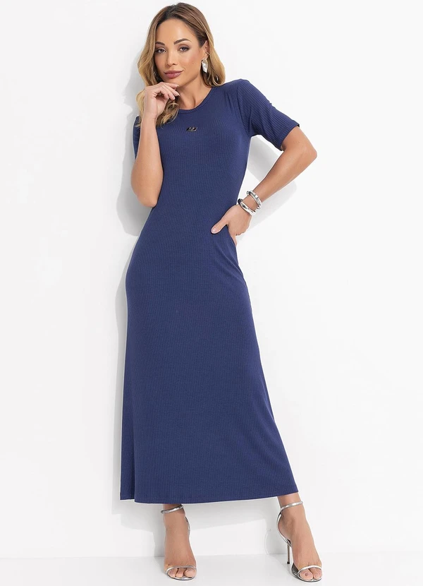 Colcci - Vestido Canelado Azul