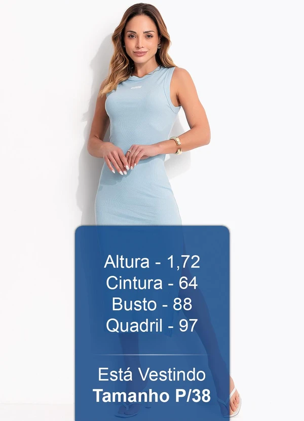 Colcci - Vestido Canelado Azul 5
