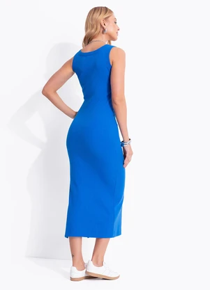 Colcci - Vestido Canelado Azul - COLCCI