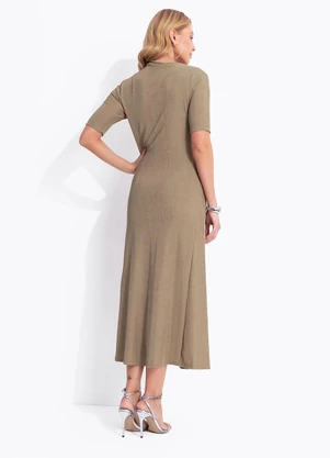 Colcci - Vestido Canelado Bege - COLCCI