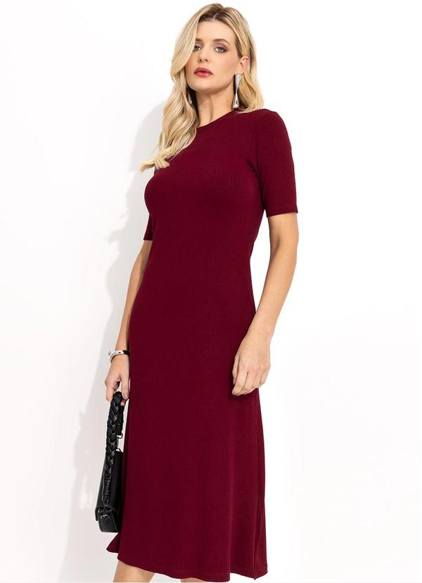 Colcci - Vestido Canelado Bordo 1