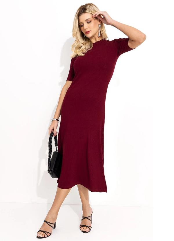 Colcci - Vestido Canelado Bordo 3