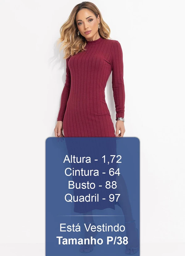 Colcci - Vestido Canelado Bordô 5