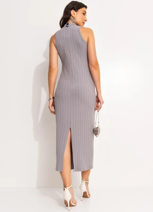 Colcci - Vestido Canelado Cinza - COLCCI