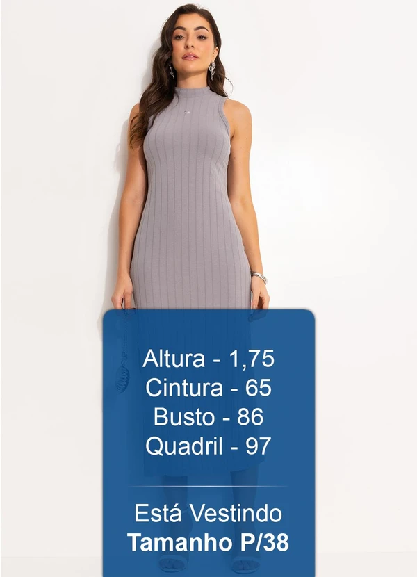 Colcci - Vestido Canelado Cinza 5