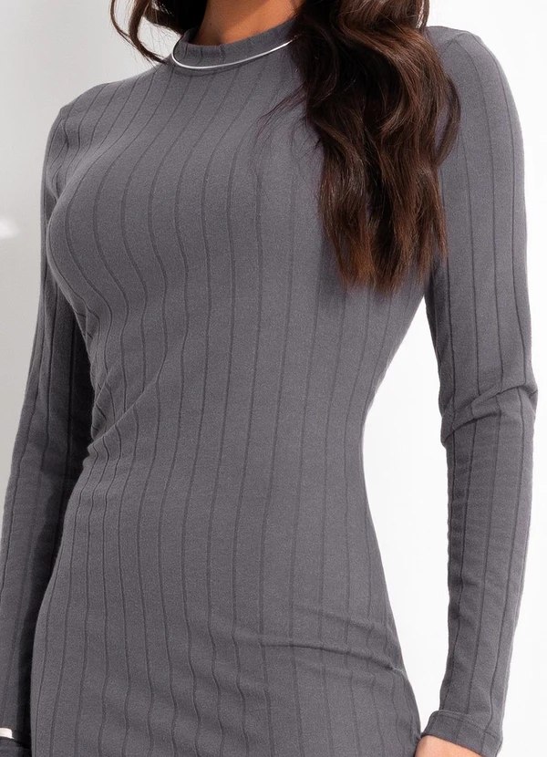 Colcci - Vestido Canelado Cinza 4