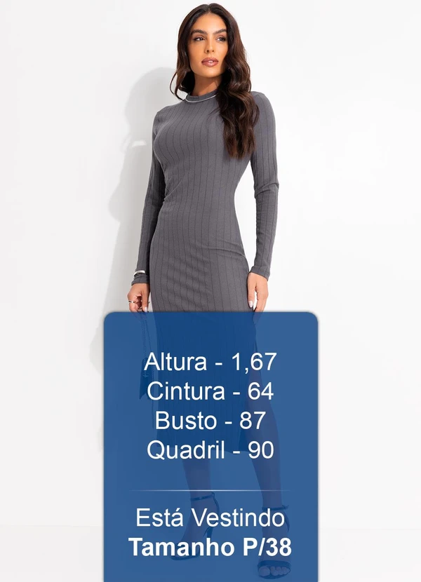 Colcci - Vestido Canelado Cinza 5