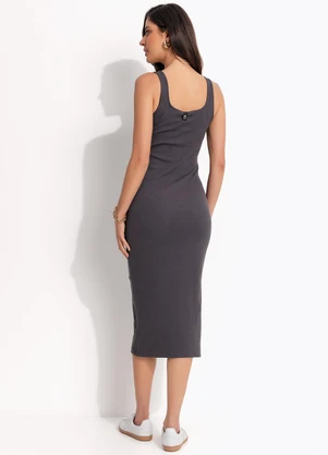 Colcci Jeans - Vestido Canelado Cinza - COLCCI JEANS