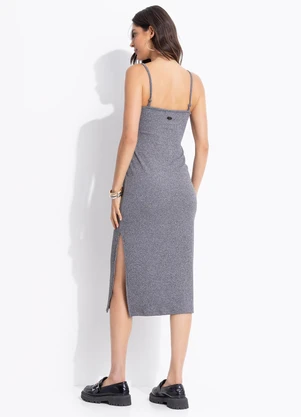 Colcci - Vestido Canelado Cinza - COLCCI
