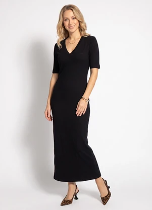 Colcci Jeans - Vestido Canelado Cj Preto - COLCCI JEANS