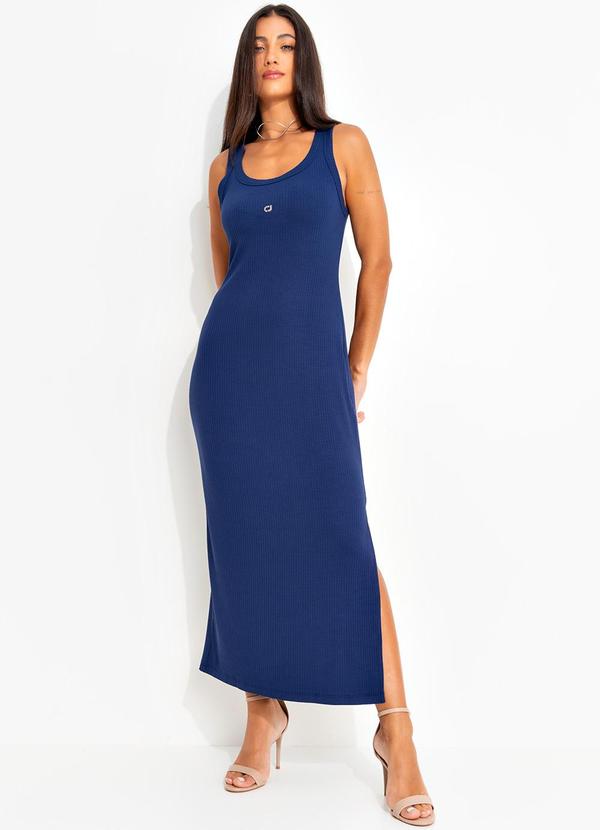 Colcci Jeans - Vestido Canelado em Viscose Cj Azul