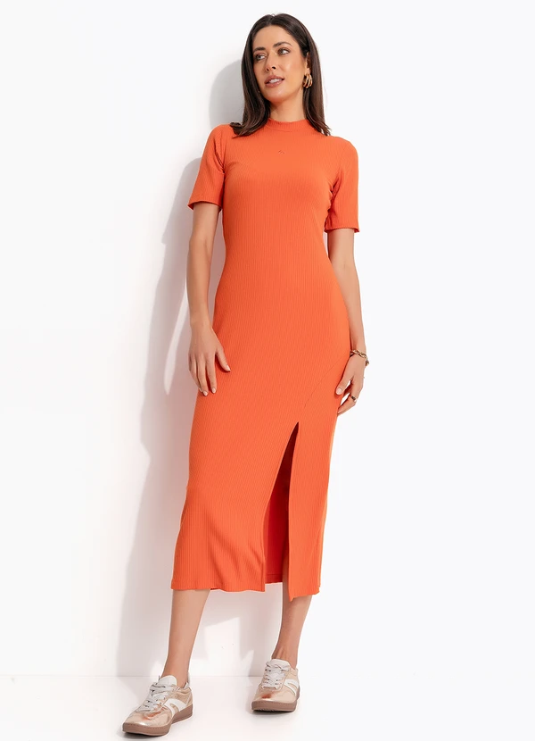 Colcci - Vestido Canelado Laranja 3