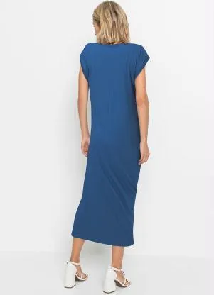 bonprix - Vestido Canelado Longuete Azul Bic - BONPRIX