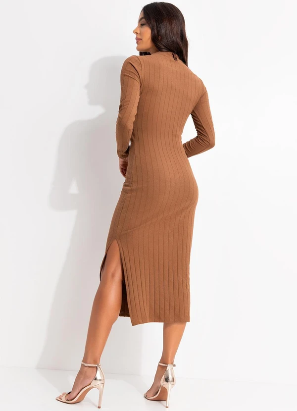 Colcci - Vestido Canelado Marrom 2