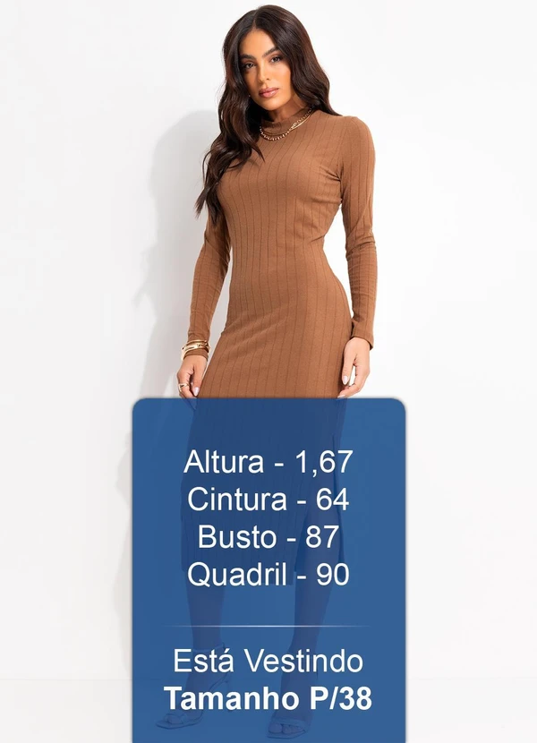 Colcci - Vestido Canelado Marrom 5