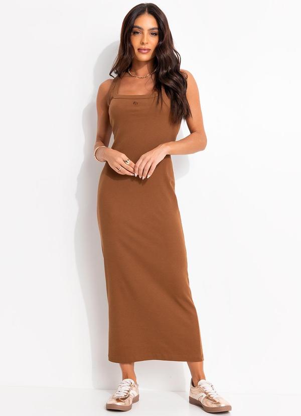 Colcci - Vestido Canelado Marrom