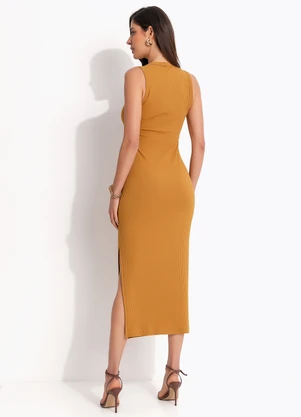 Colcci - Vestido Canelado Marrom - COLCCI