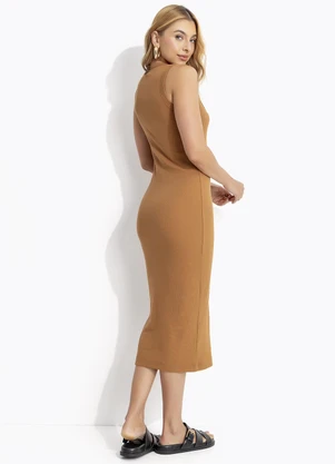 Colcci - Vestido Canelado Marrom - COLCCI