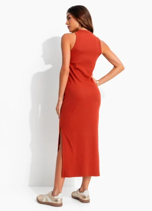 Colcci - Vestido Canelado Marrom - COLCCI