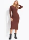 Colcci Jeans - Vestido Canelado Midi Cj Preto - variação: Marrom