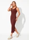 Colcci Jeans - Vestido Canelado Midi Cj Marrom - variação: Marrom