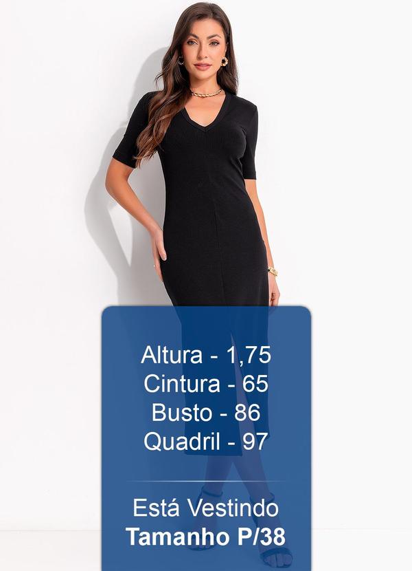 Colcci - Vestido Canelado Midi Preto 6