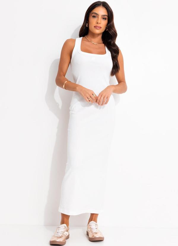 Colcci - Vestido Canelado Off White