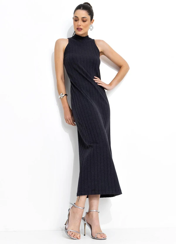 Colcci - Vestido Canelado Preto 4