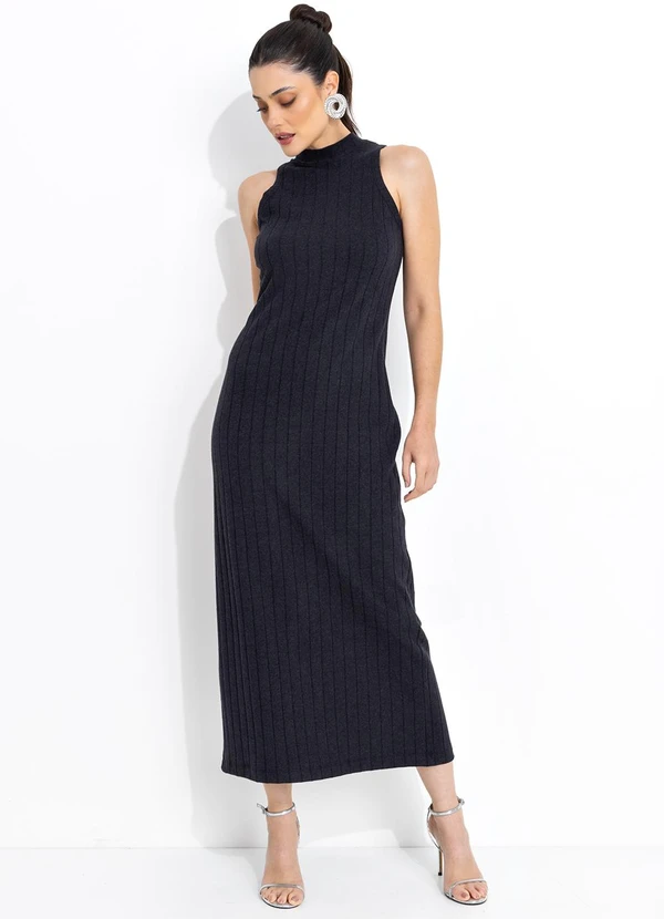 Colcci - Vestido Canelado Preto 6