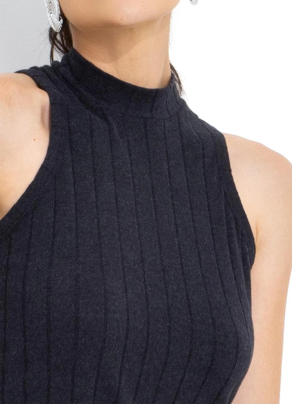 Colcci - Vestido Canelado Preto 7