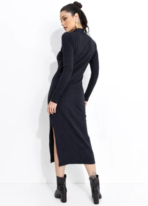 Colcci - Vestido Canelado Preto - COLCCI