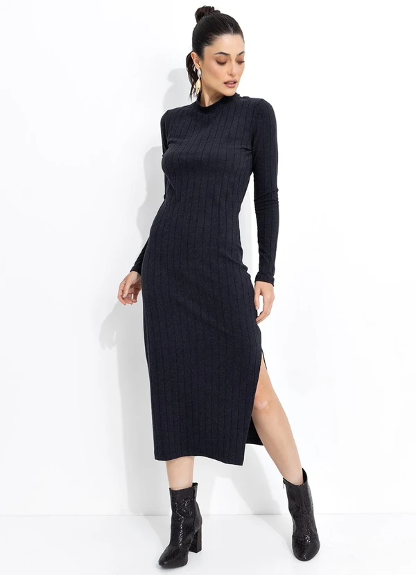 Colcci - Vestido Canelado Preto 3