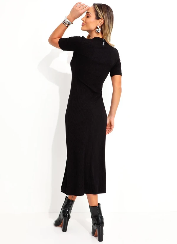 Colcci - Vestido Canelado Preto 3