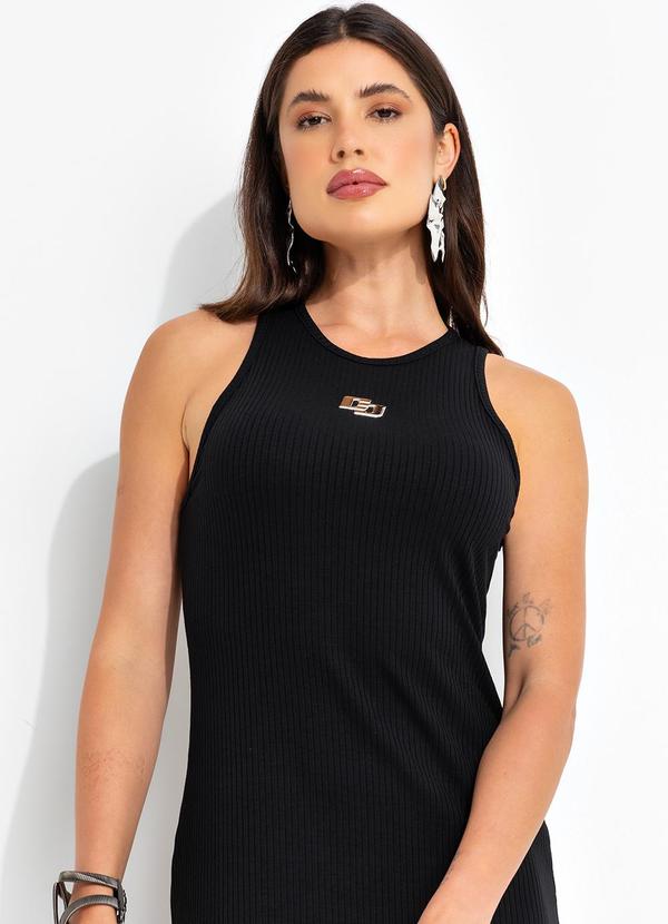 Colcci - Vestido Canelado Preto 4