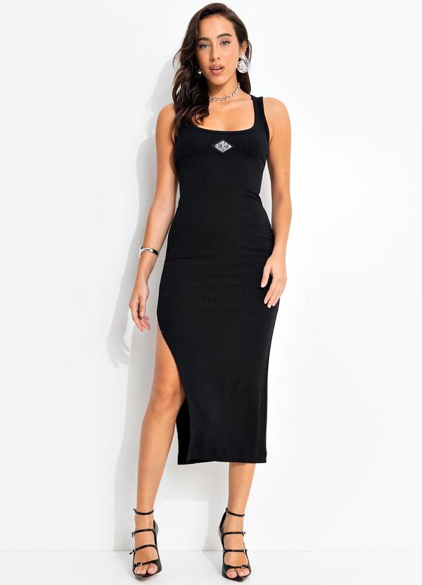 Colcci Jeans - Vestido Canelado Preto