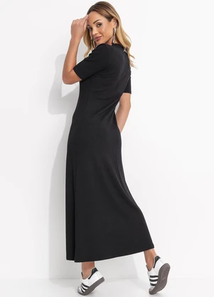 Colcci - Vestido Canelado Preto - COLCCI