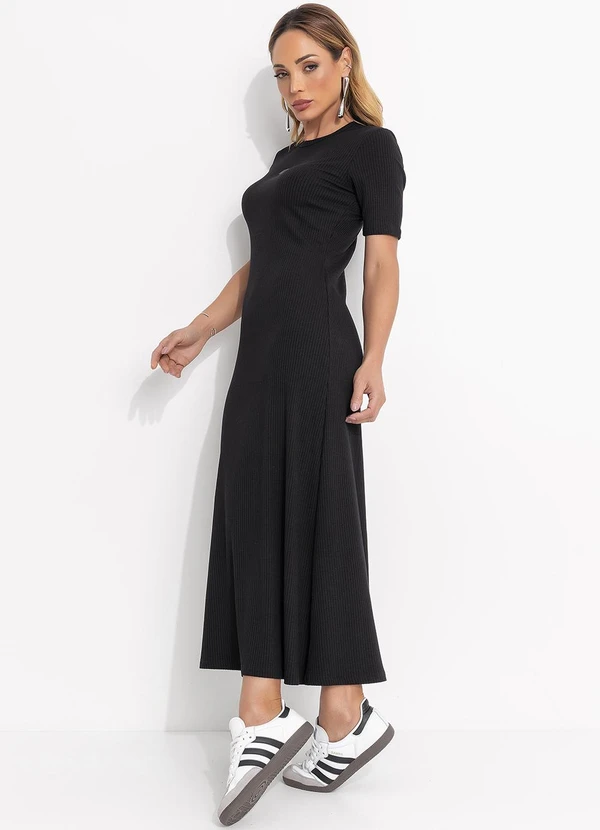 Colcci - Vestido Canelado Preto 3