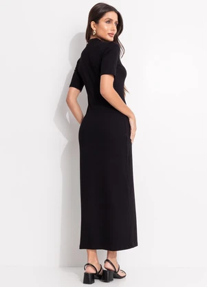 Colcci - Vestido Canelado Preto - COLCCI