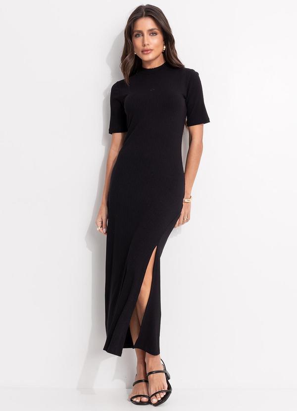 Colcci - Vestido Canelado Preto
