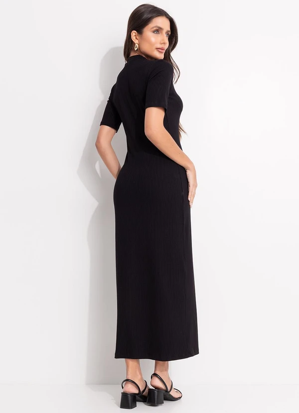 Colcci - Vestido Canelado Preto 2