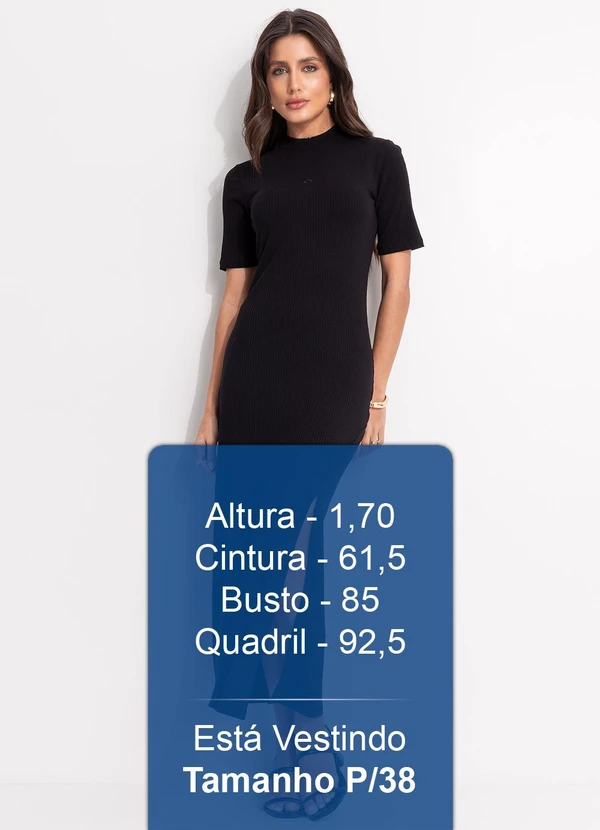 Colcci - Vestido Canelado Preto 5