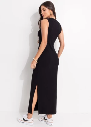 Colcci - Vestido Canelado Preto - COLCCI