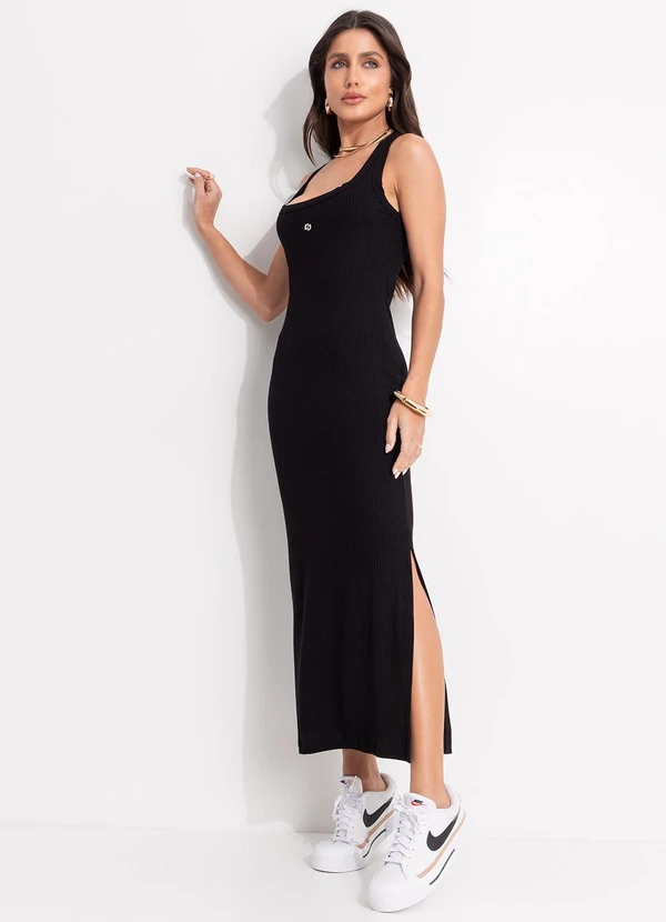 Colcci - Vestido Canelado Preto 3