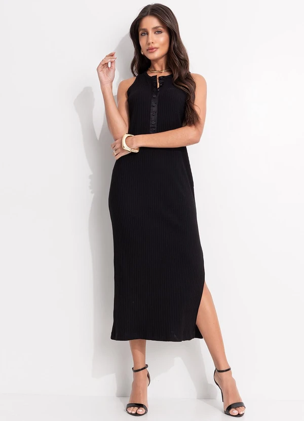 Colcci - Vestido Canelado Preto 3