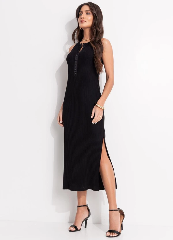 Colcci - Vestido Canelado Preto 5