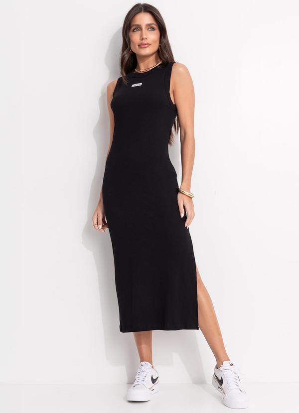 Colcci - Vestido Canelado Preto