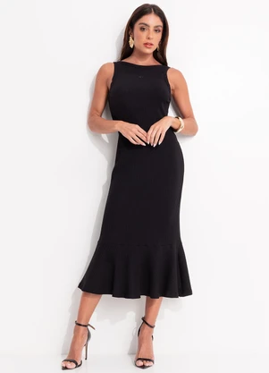 Colcci - Vestido Canelado Preto - COLCCI