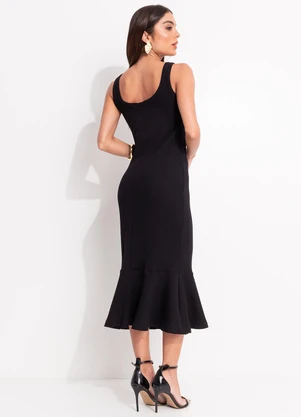 Colcci - Vestido Canelado Preto - COLCCI